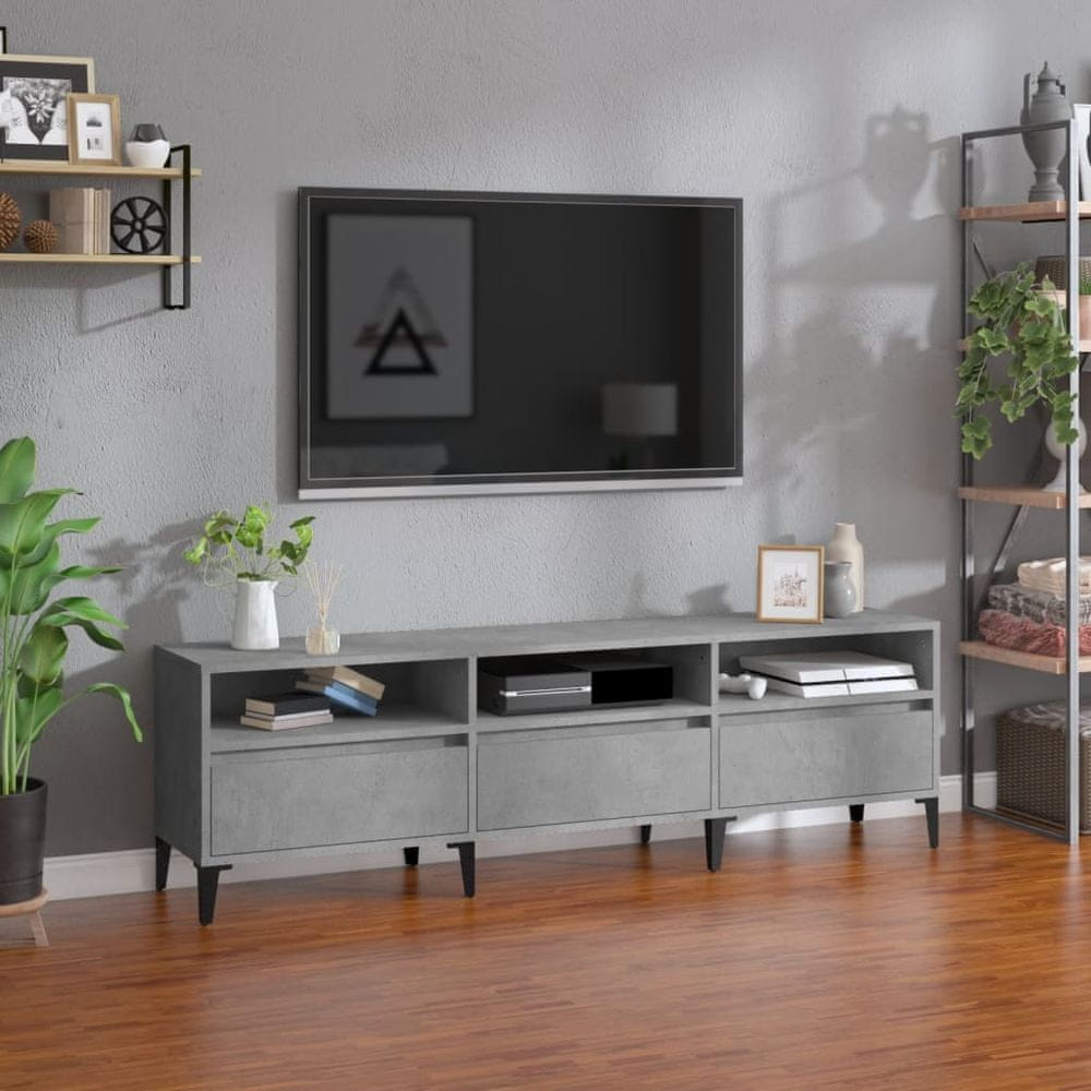 Vidaxl TV skrinka betónová sivá 150x30x44,5 cm kompozitné drevo